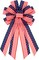 Patriotic Wreath Bow – 20.87" Large Red, White & Blue Stars & Stripes Bow with Wired Edge, Pre-Made Flag Bow for Front Door, Memorial Day, Veterans Day & Independence Day